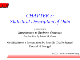 CHAPTER 3: Statistical Description of Data