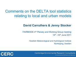 Comments on the DELTA tool statistics relating to local