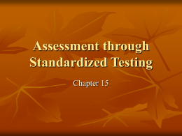 Assessment through Standardized Testing