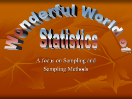 Statistics sampling and methods WBHS