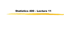 Lecture 11 - Statistics