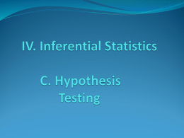 IV. C. Hypothesis Testing
