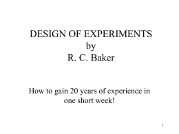 DESIGN OF EXPERIMENTS