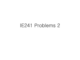 IE241 Problems 2