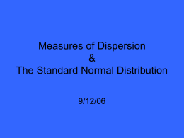 Measures of Dispersion & The Standard Normal Distribution