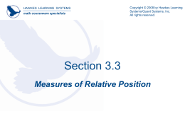 3.3 Measures of Relative Position