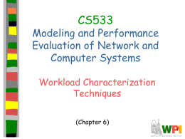 cs533 Workload Characterization Techniques