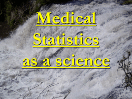 Lect 1 Medical Statistics as a science