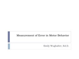 Error Measures in Motor Learning