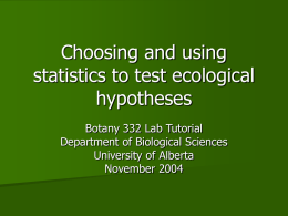 Descriptive Statistics - University of Alberta