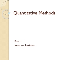 Introduction to Quantitative Methods