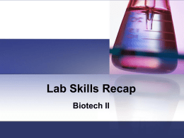 Lab Skills Recap powerpoint