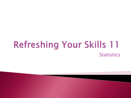 Refreshing Your Skills 11