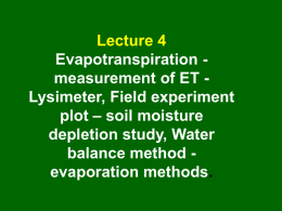 soil moisture depletion study, Water balance method