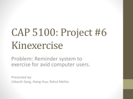 COP 5100 Project #6 Kinexercise