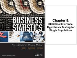 Chapter 9:Statistical Inference