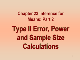 Power and Sample Size Calculations for