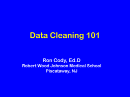 Data Cleaning 101
