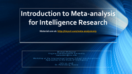 meta-analysis workshop slides