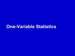 One-Variable Statistics