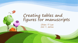Creating Tables and Figures for Manuscripts
