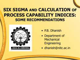 Six Sigma and Process Capability Indices
