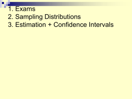 Reveiw Exam I + estimation procedures