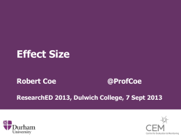 Debate on Effect Size - Durham University Community