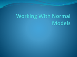 Working With Normal Models - math-b