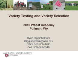 Variety Testing and Variety Selection