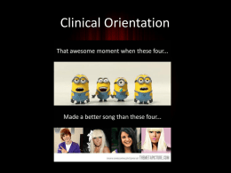 Clinical Orientation