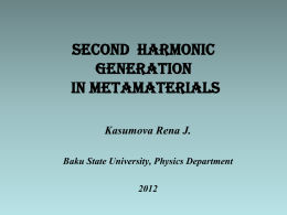 R.J.Kasumova, Second harmonic generation in