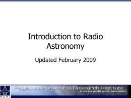 Introduction to Radio Astronomy