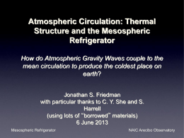 Atmospheric Circulation: Thermal Structure and the