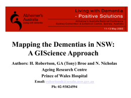 Mapping the Dementias in NSW: A GIScience Approach