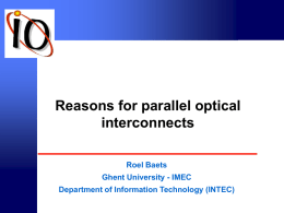 Parallel optics at IMEC