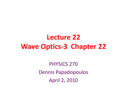 Lecture 21 Wave Optics