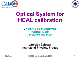 J. Zalesak: Optical system for HCAL calibration