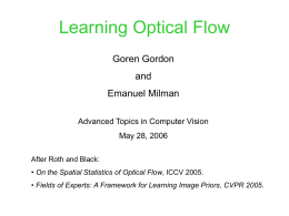 Optical Flow (Reminder)