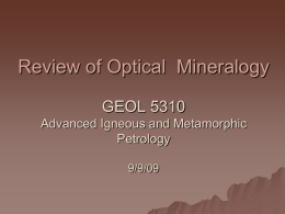 Lecture 14 (11/13/2006) Analytical Mineralogy Part 1: Nature of