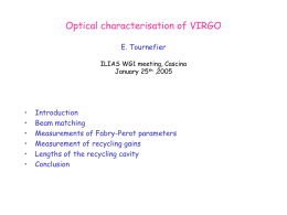 E.Tournefier: "Optical characterization at Virgo"