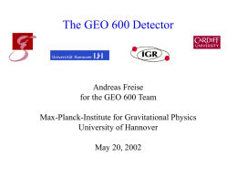 Amaldi 2001 - Max-Planck