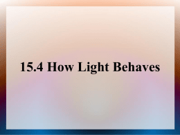 15.4 How Light Behaves