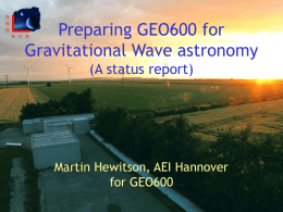 Status report of GEO600