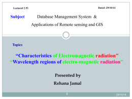 Wavelength regions of electro