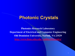 Photonic Crystals - Department of Electrical & Computer Engineering