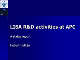 LISA R&D activities at APC