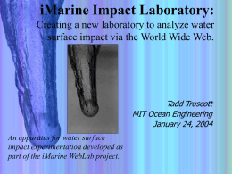 iMarine WebLab: Free Surface Impact Laboratory