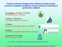 Pressure-induced changes of the