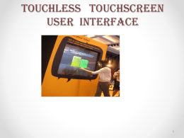 touchless touchscreen user interface